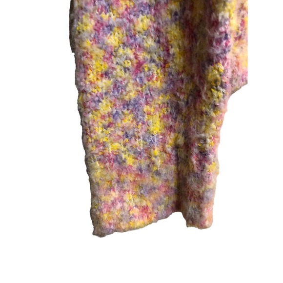 Peach Love Large Multicolor Fuzzy Oversized Sweater pink Purple Yellow Girl - Picture 8 of 9